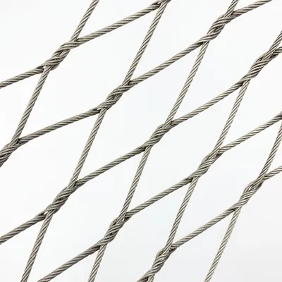 Interwoven stainless cable mesh