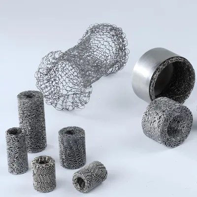 Compressed knitted wire mesh