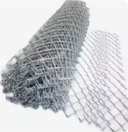 A part-unrolled length of chain link mesh