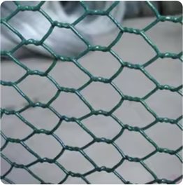 Green PVC-coated hexagonal chicken wire netting