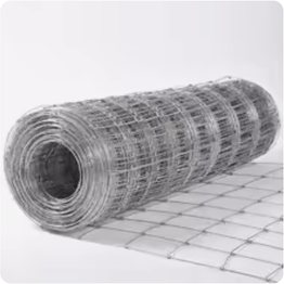 A roll of galvanized fixed-knot field fence