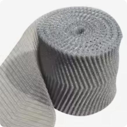 A roll of knitted stainless steel sleeve mesh